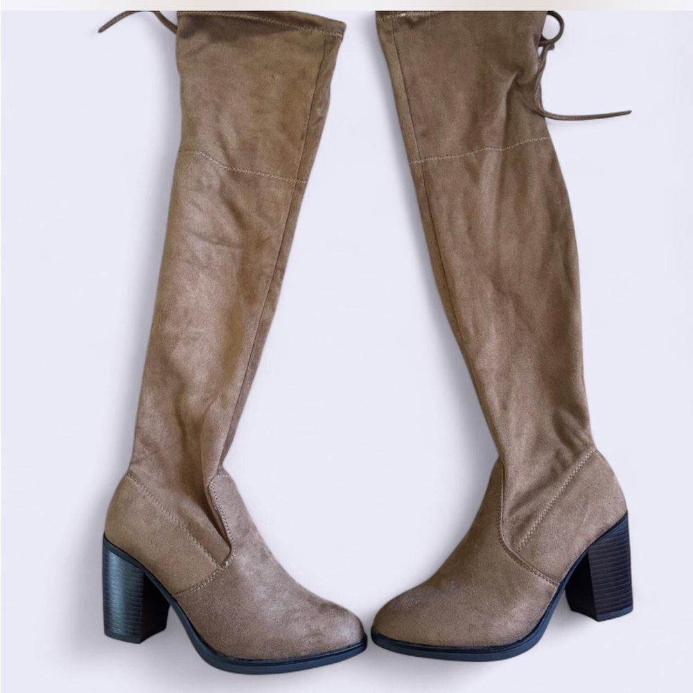 Stylish Tan Over-the-Knee Boots
